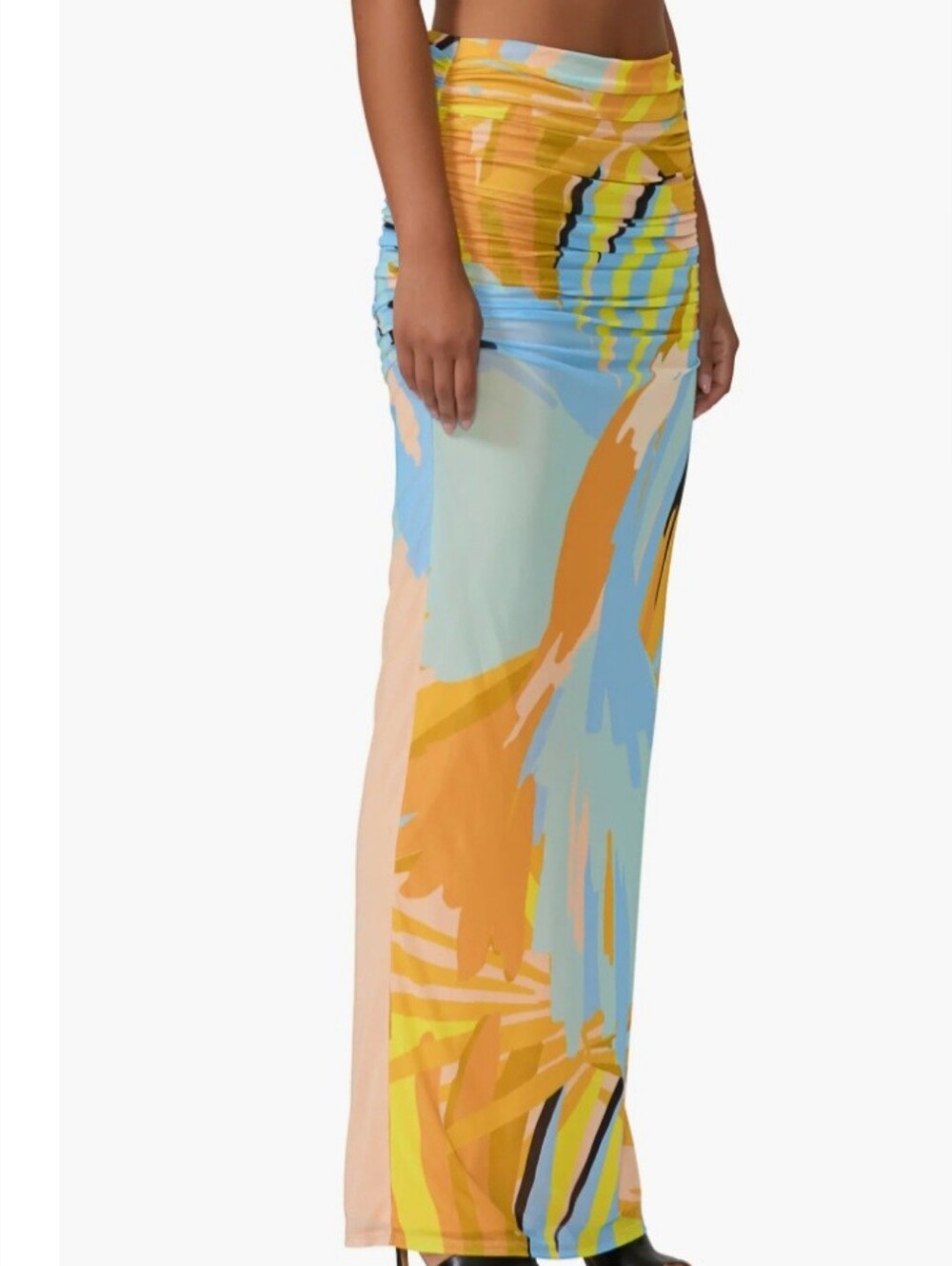 AFRM Multi-Color Abstract Print Long Skirt